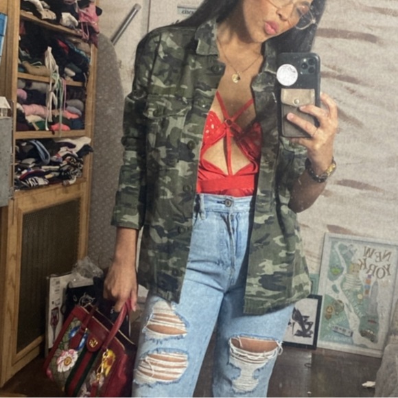 Nasty Gal Jackets & Blazers - Nasty Gal Pistola Real Friends Camouflage Jacket